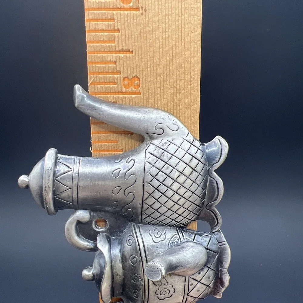 Key‎ Holder Teapot Silver Pewter Color 8